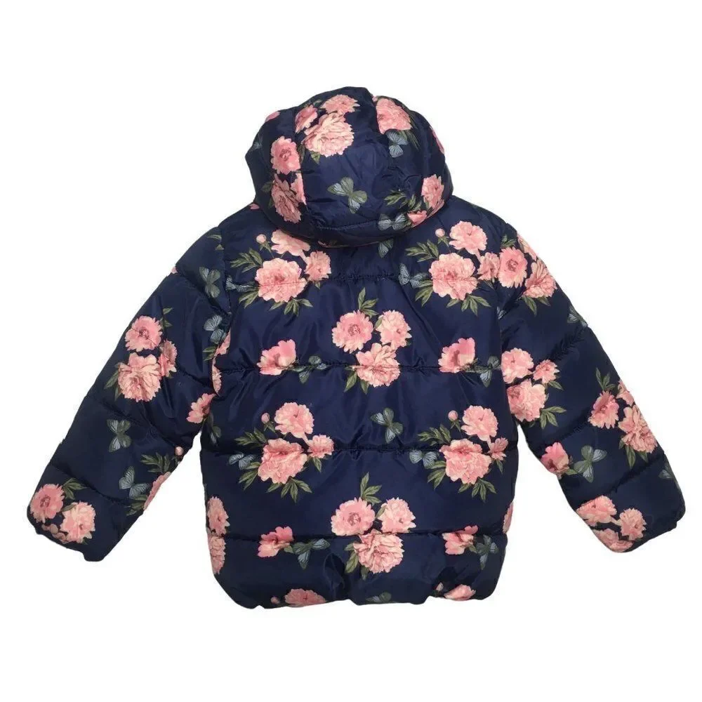 H&M Dark blue pink floral  jacket